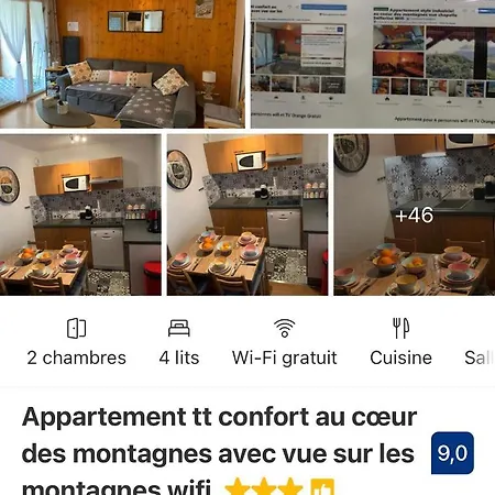 Apartamento Tt Confort Au Coeur Des Montagnes Vue Sur Les Montagnes Ii Wifi *